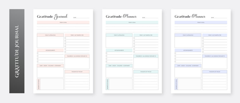 Gratitude Journal Template Design. Self Care Planner. Mindfulness Journal Template. Daily Gratitude Journal. Printable Gratitude Journal.