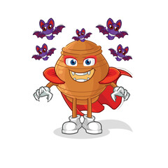 clay pot Dracula illustration. character vector