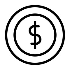 Coin with dollar sign icon