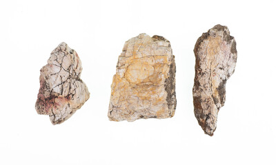 ancient rock stone isolated on white background