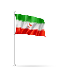 Iranian flag isolated on white