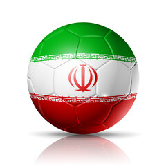 Soccer football ball with Iran flag. Illustration