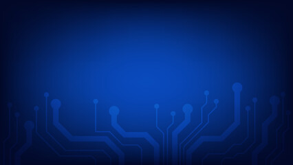 circuit board on blue background. Hi tech technology concept