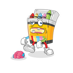 crayon zombie character.mascot vector