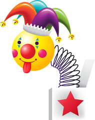 April fool day, joker in the box