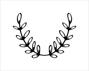 Wreath icon isolated. Eco clip art. Branch with leaf. Frame, border. Vector stock illustration. EPS 10