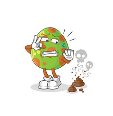 dinosaur egg with stinky waste illustration. character vector