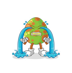 dinosaur egg crying illustration. character vector