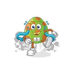 dinosaur egg runner character. cartoon mascot vector