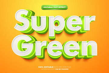 super green bold 3d editable text effect