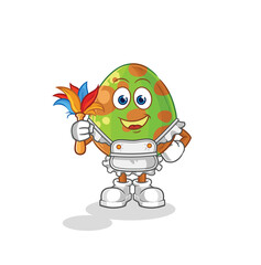 dinosaur egg maid mascot. cartoon vector