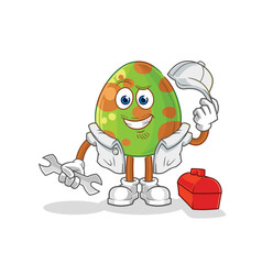 dinosaur egg mechanic cartoon. cartoon mascot vector