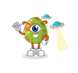 Obraz premium dinosaur egg alien cartoon mascot vector
