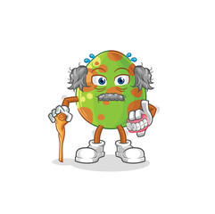dinosaur egg white haired old man. character vector