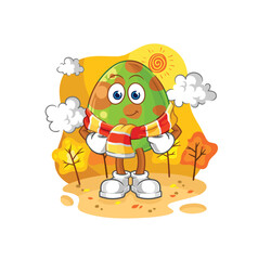 Obraz na płótnie Canvas dinosaur egg in the autumn. cartoon mascot vector