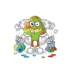 dinosaur egg mad scientist illustration. character vector