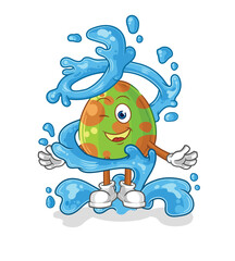 Obraz premium dinosaur egg fresh with water mascot. cartoon vector