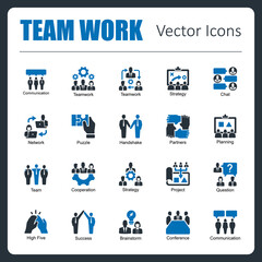 Set of icons for business and Teamwork