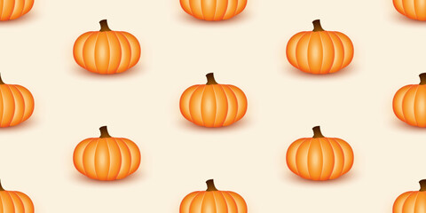 Retro Style Pattern Background Design, Rows of Many Pumpkins - Texture, Wallpaper Template for Web in Editable Vector Format