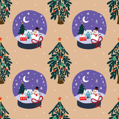 cute christmas items seamless pattern design for wrapping paper