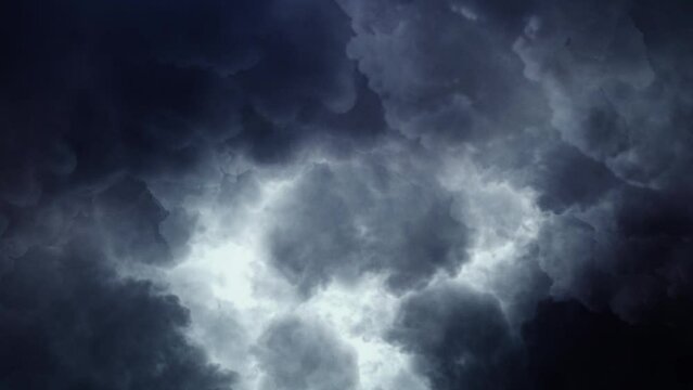 4k dark thunderstorm in the dark clouds