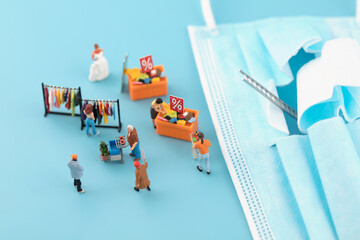 Miniature scene: prosperity after epidemic control
