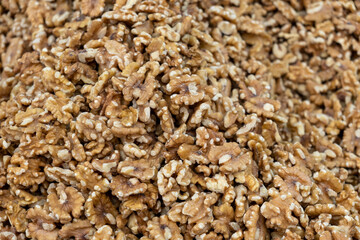 Fresh peeled walnuts sold at the farmers market