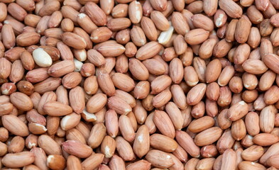 Background of new harvest peanuts sold at farmers market