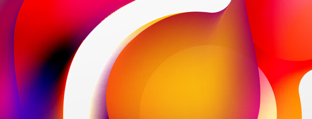 Fluid abstract background. Liquid color gradients composition. Round shapes and circle flowing design for wallpaper, banner, background or landing