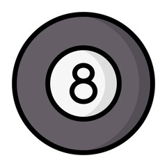 Pool ball 8 icon