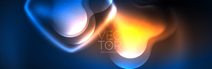 Magic neon glowing lights abstract background wallpaper design, vector illustration