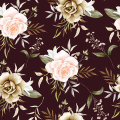 watercolor pretty floral seamless pattern