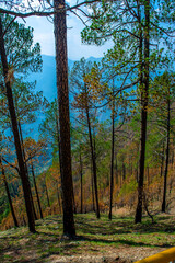 Tehri lake surrounded by mountains in Uttarakhand, india, Tehri Lake is an artificial dam reservoir. Tehri Dam, the tallest dam in India and Tehri dam is Asia's largest man-made lake.