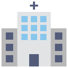 Hospital Colored Vector Icon 
