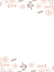 オレンジと白のお花のお手紙フレーム