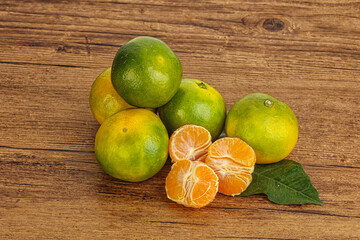 Sweet ripe and tasty green mandarin