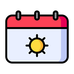 Summer calendar icon