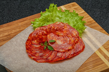 Italian traditional Chorizo pork sausages