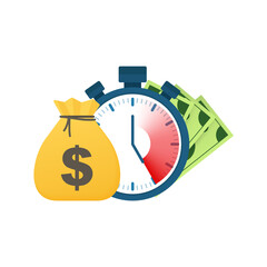 Bag of Money Logo Template, Sack of Money. Money cash heap. Vector Illustration