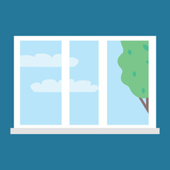 window overlooking nature and sky