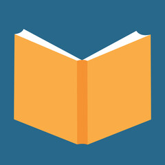 Hardcover open book, back view