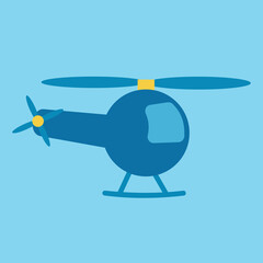 Naklejka na ściany i meble Blue toy helicopter, illustration, vector