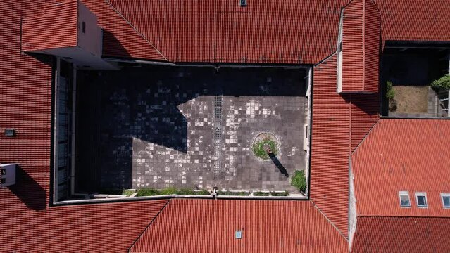 Birds Eye Aerial View of Tito's Villa Galeb, Igalo, Montenegro. Summer Residence of Yugoslavian President