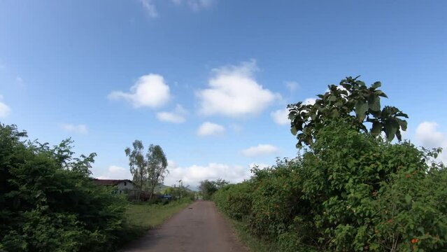 Traveling Across Dirt Roads In Brahmagiri, Western Ghat, Maharashtra, India. POV
