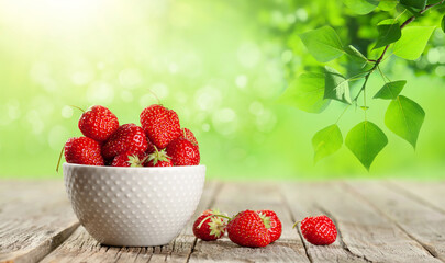 Fresh ripe garden strawberry