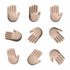 Light skin hands 3D rendering