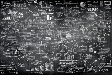 Businessplan on a blackboard