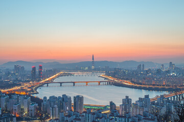 view of the city from the bridge