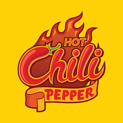 Creative hot chili pepper, with fire background