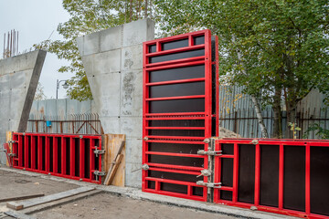 Wall formwork in residential construction.